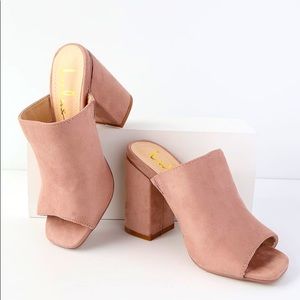 Lulu's Blush Suede Heels